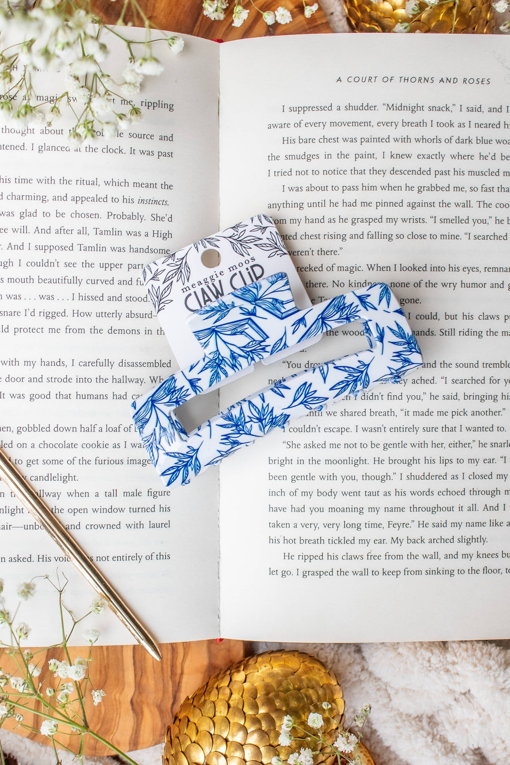 Bookish Hair Claw Clip - Porcelain Books