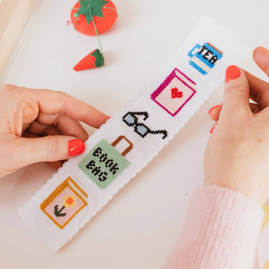 Bookish Counted Cross Stitch Bookmark Kit Beginner Friendly