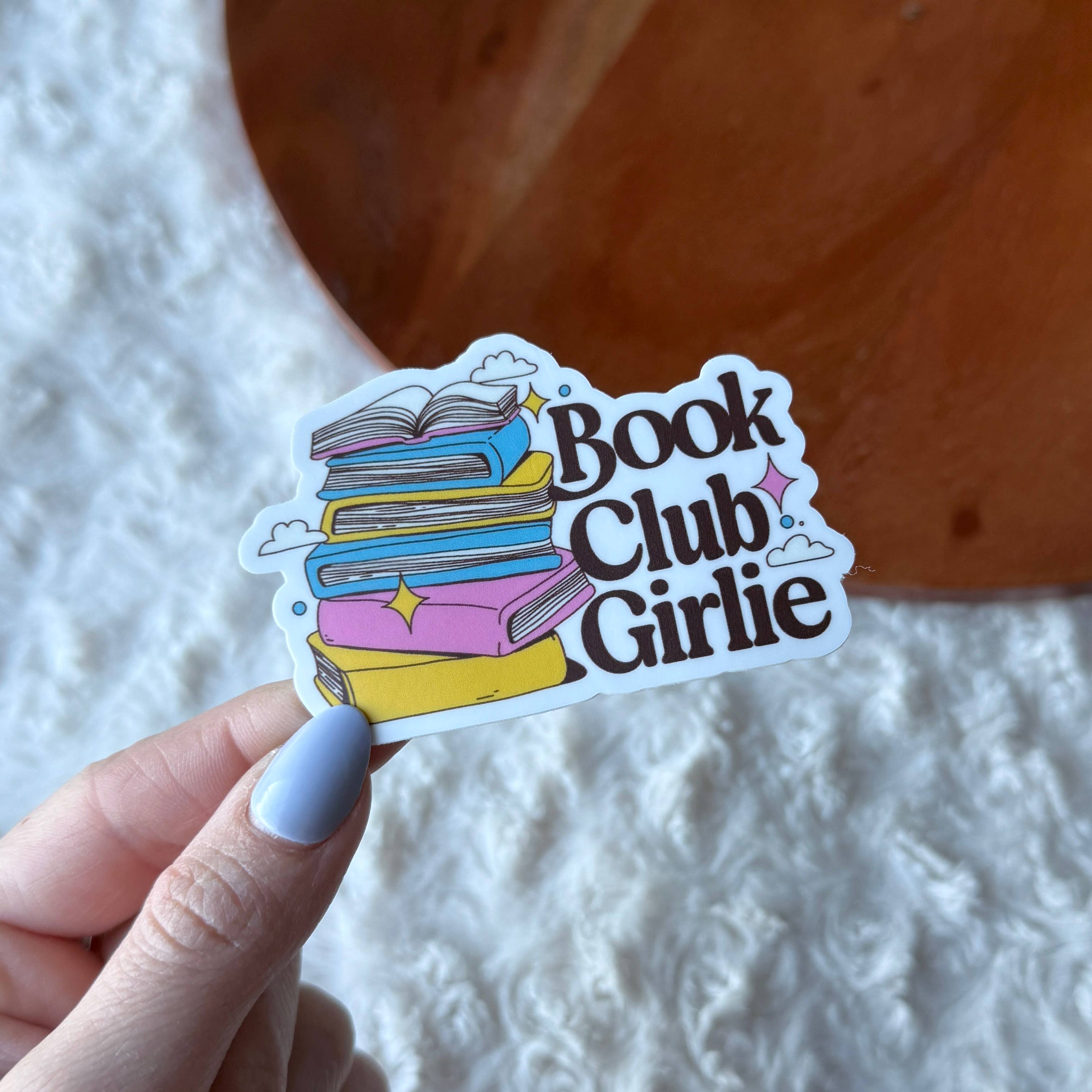 Book Club Girlie Stacked Books Sticker