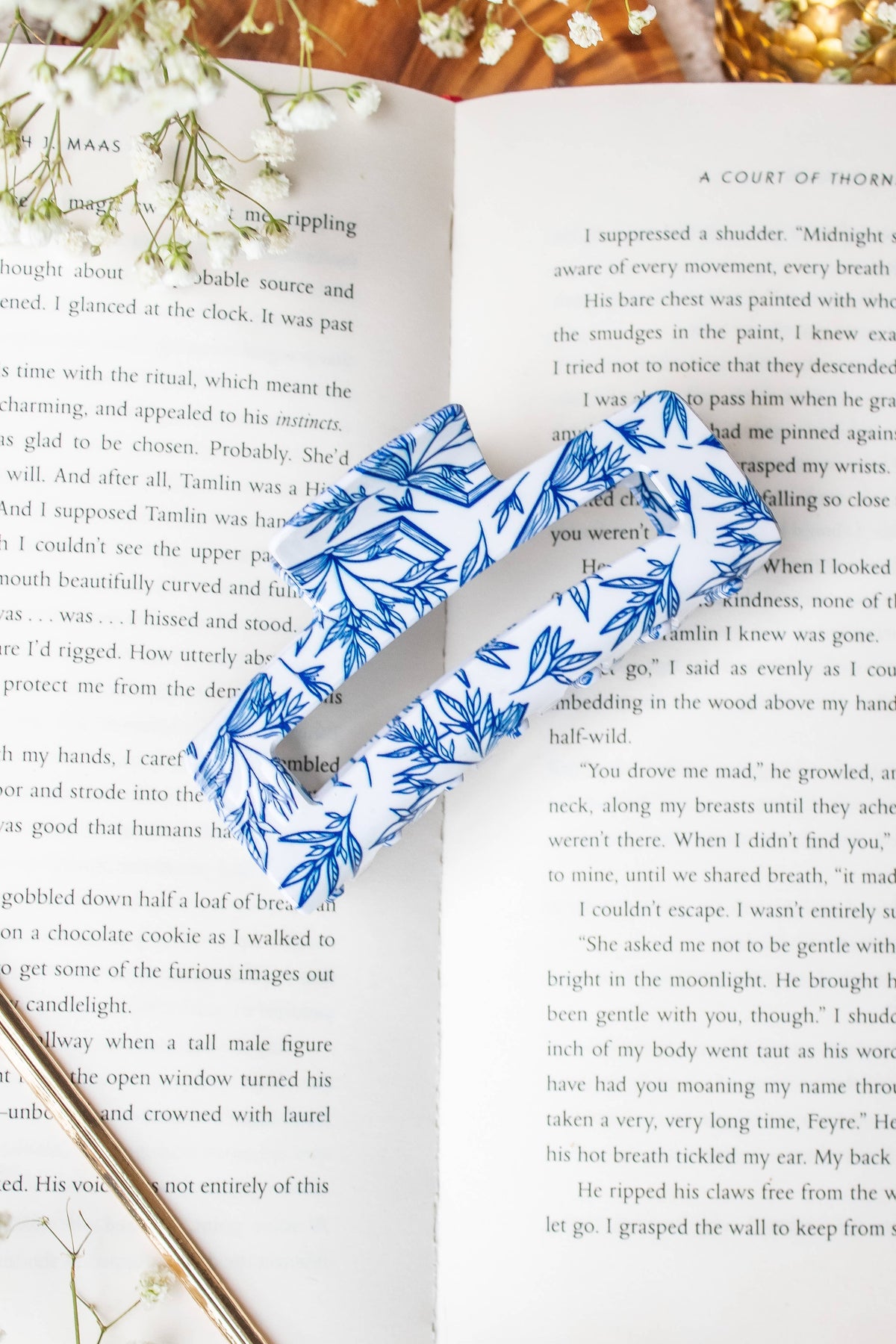 Bookish Hair Claw Clip - Porcelain Books