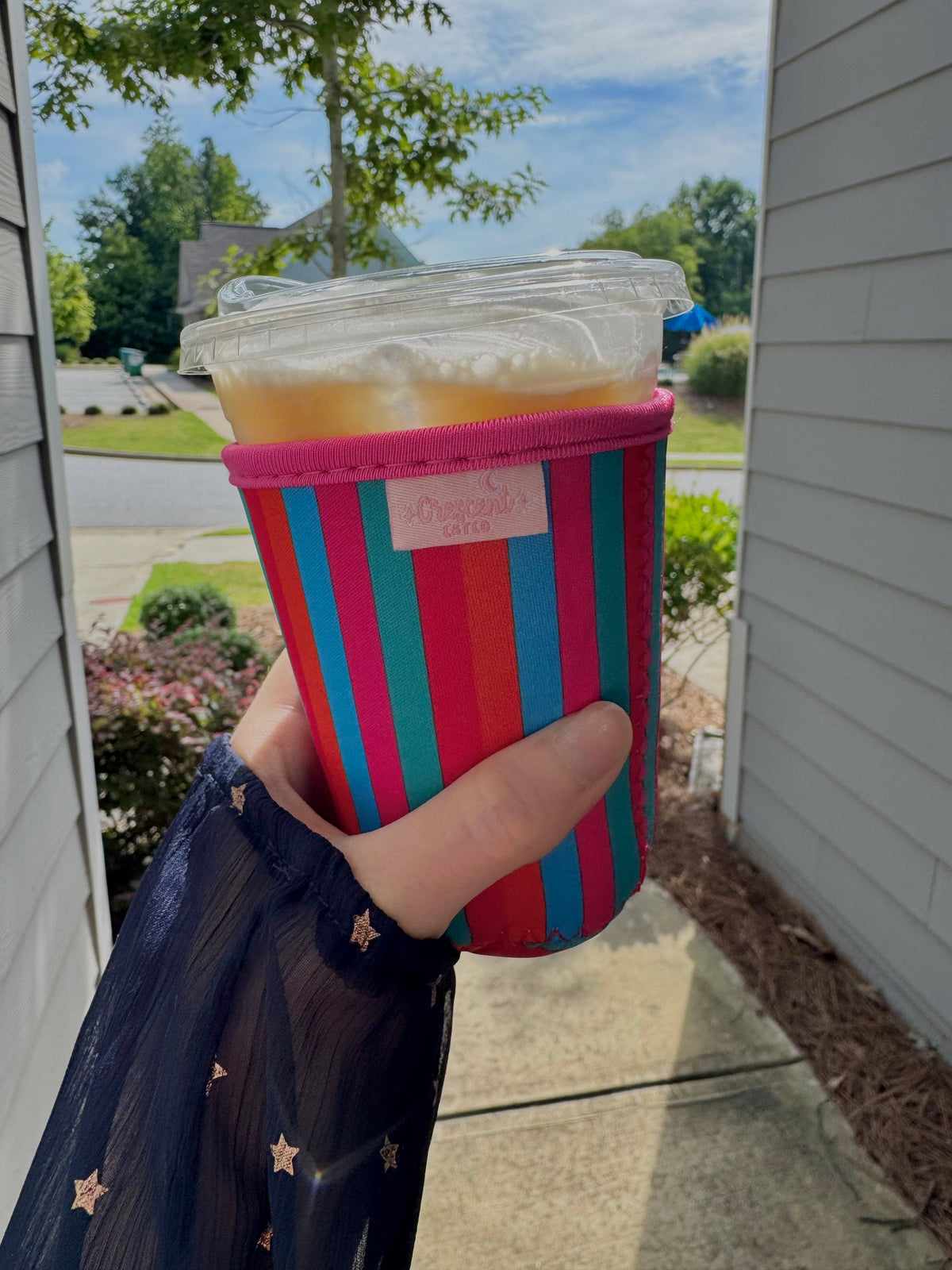 SJM Book Stack Stripped Iced Coffee Drink Sleeve