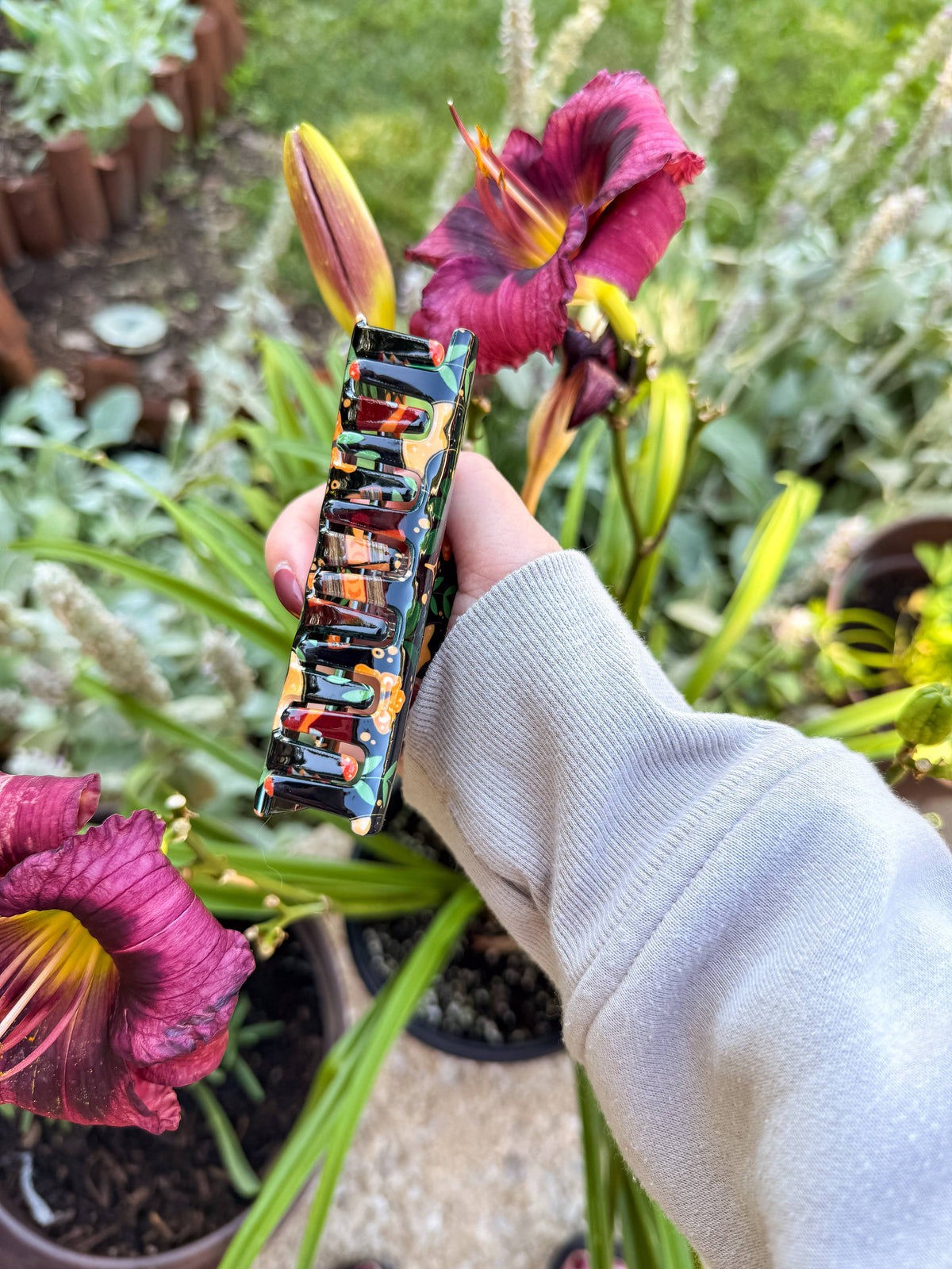Bookish Hair Claw Clip - Burgundy Books