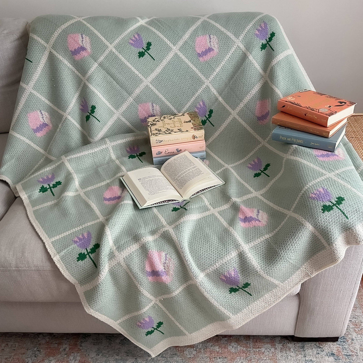 Floral Bookish Throw