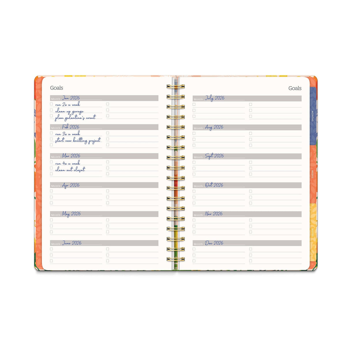 Bold Blossoms Undated Tri-Tab Planner