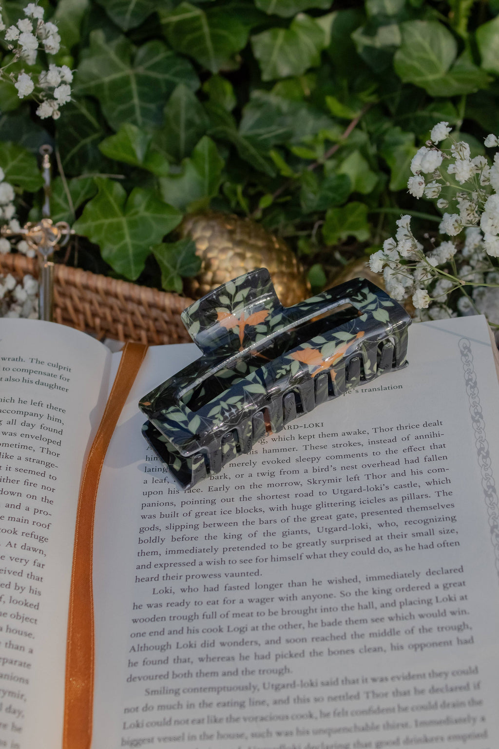 Bookish Hair Claw Clip - Fourth Wing Tairn and Andarna