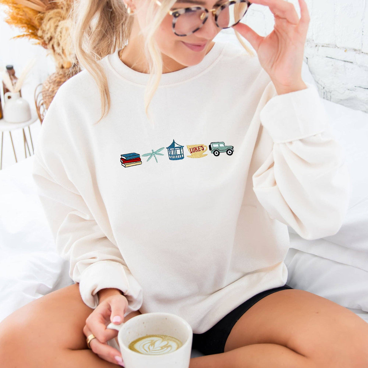 Falls Hollow Icons Embroidered Crewneck Sweatshirt