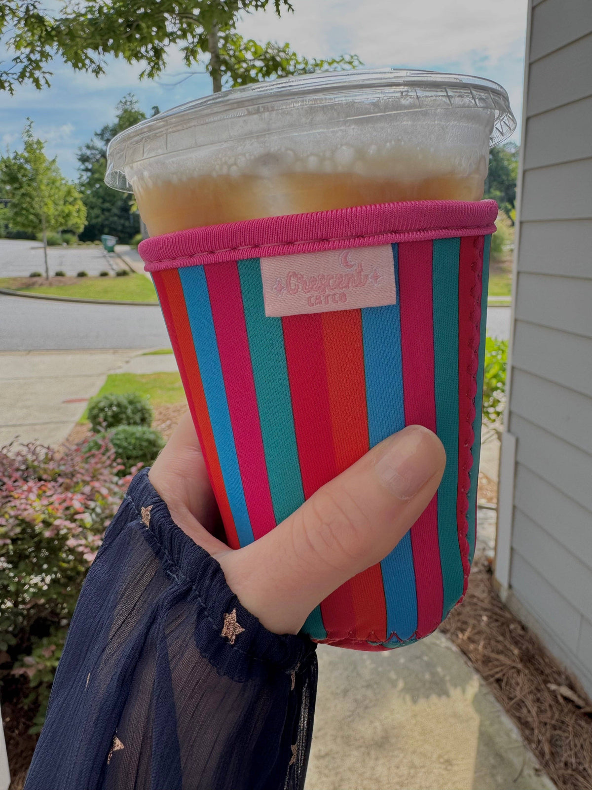 SJM Book Stack Stripped Iced Coffee Drink Sleeve
