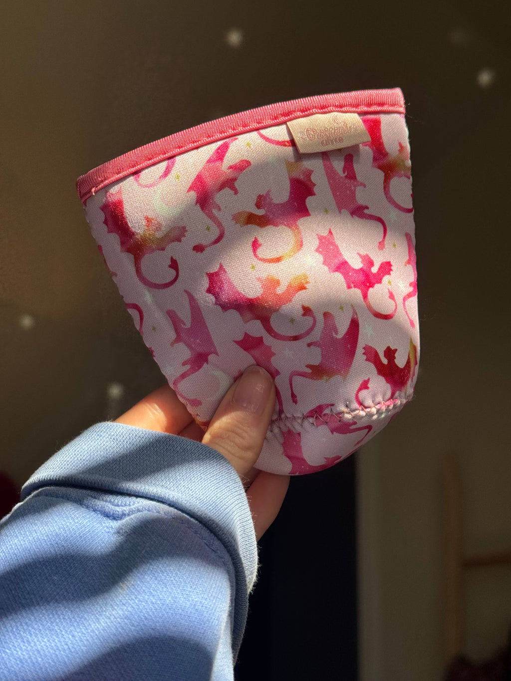 Pink Dragon Rider Bookish Iced Coffee Drink Sleeve