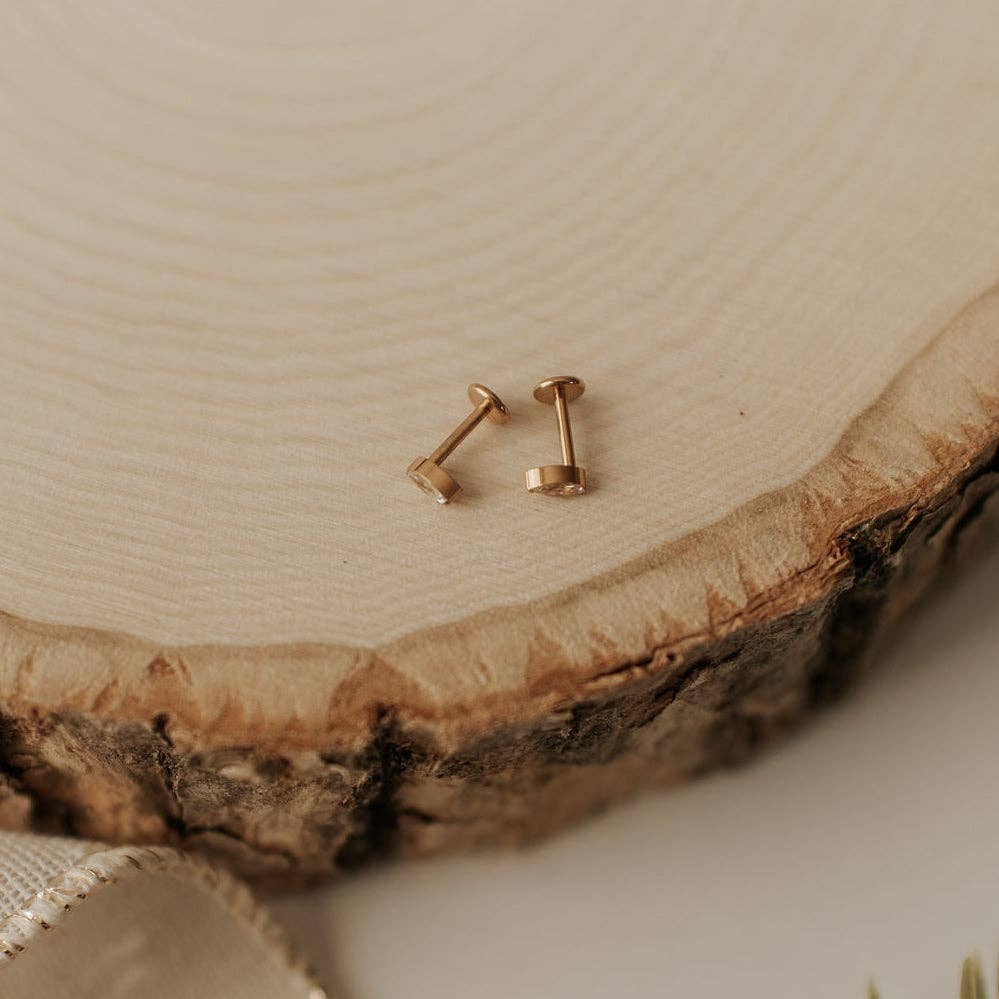 Zoe Marquise Diamond Flat Back Studs