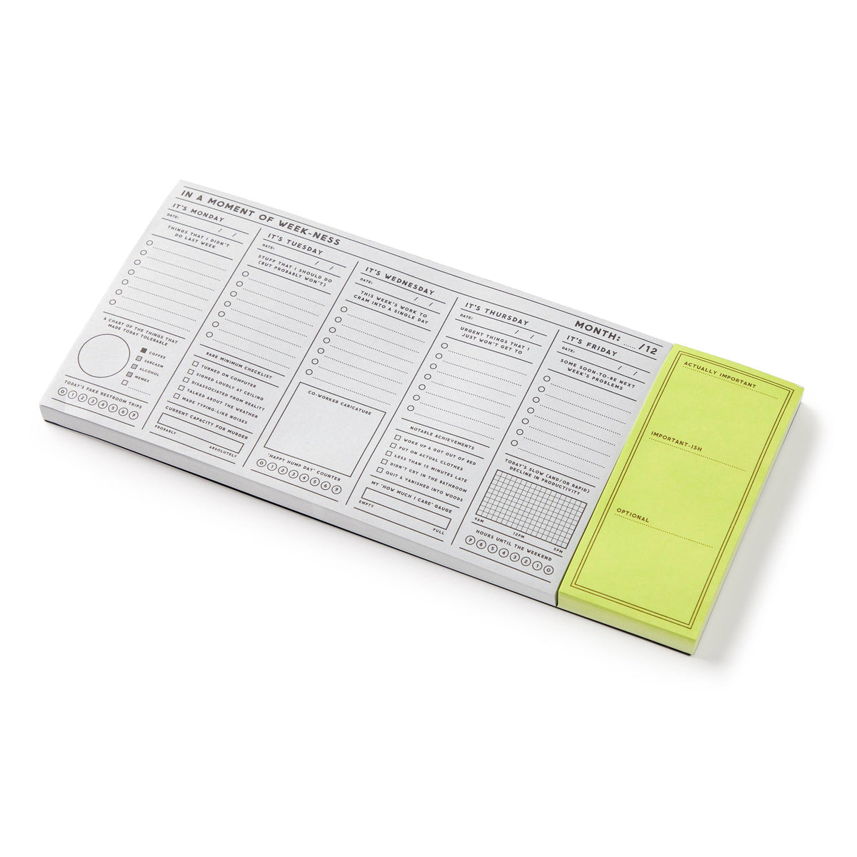Brass Monkey In a Moment of Weekness Weekly Planner Pad