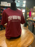 Tiny Bird Books T-shirt - Burgundy