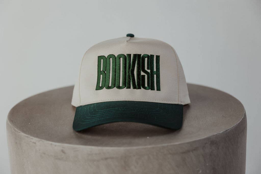 Bookish Green Vintage Embroidered Trucker Hat