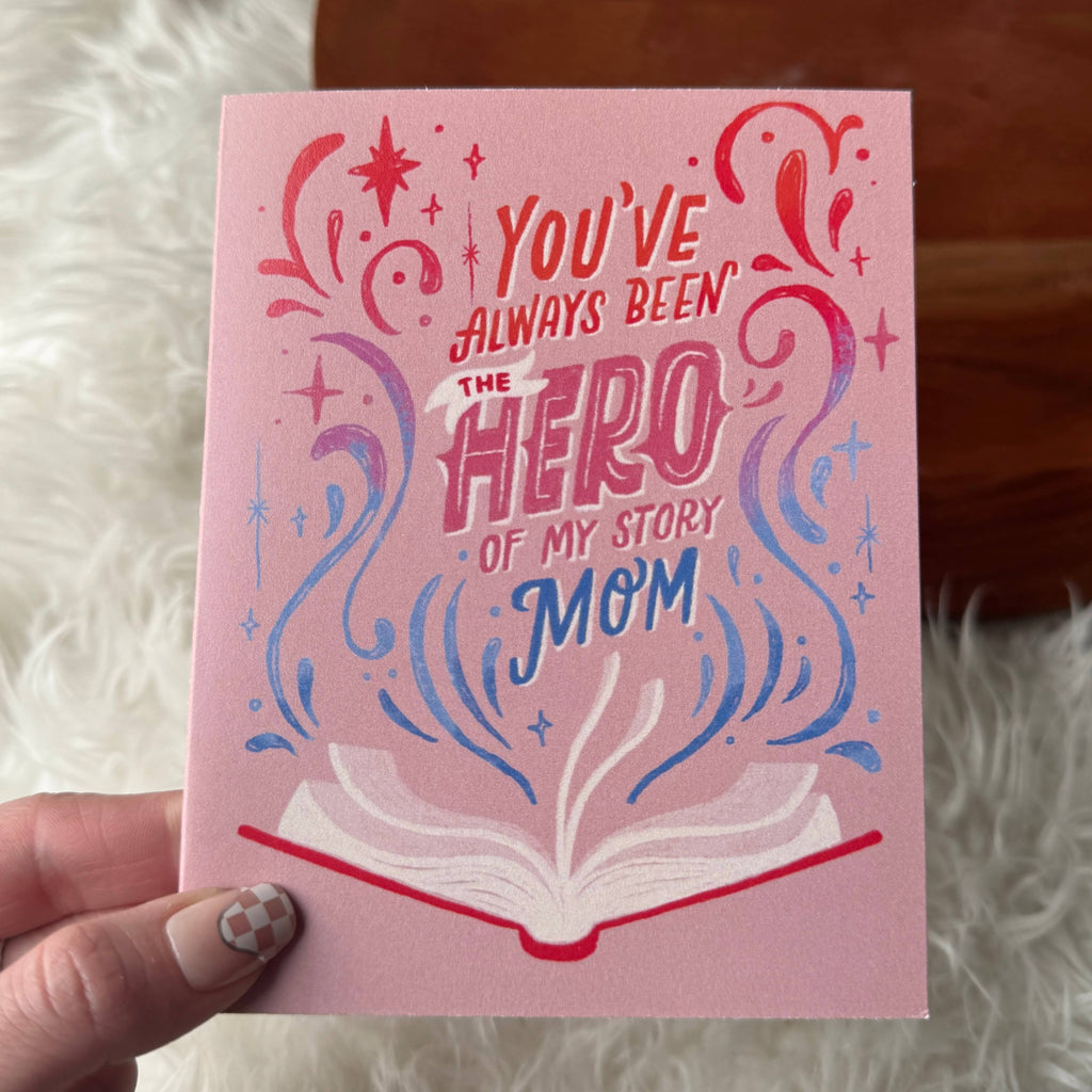 "You've always been the hero" Peach Mother's Day Card
