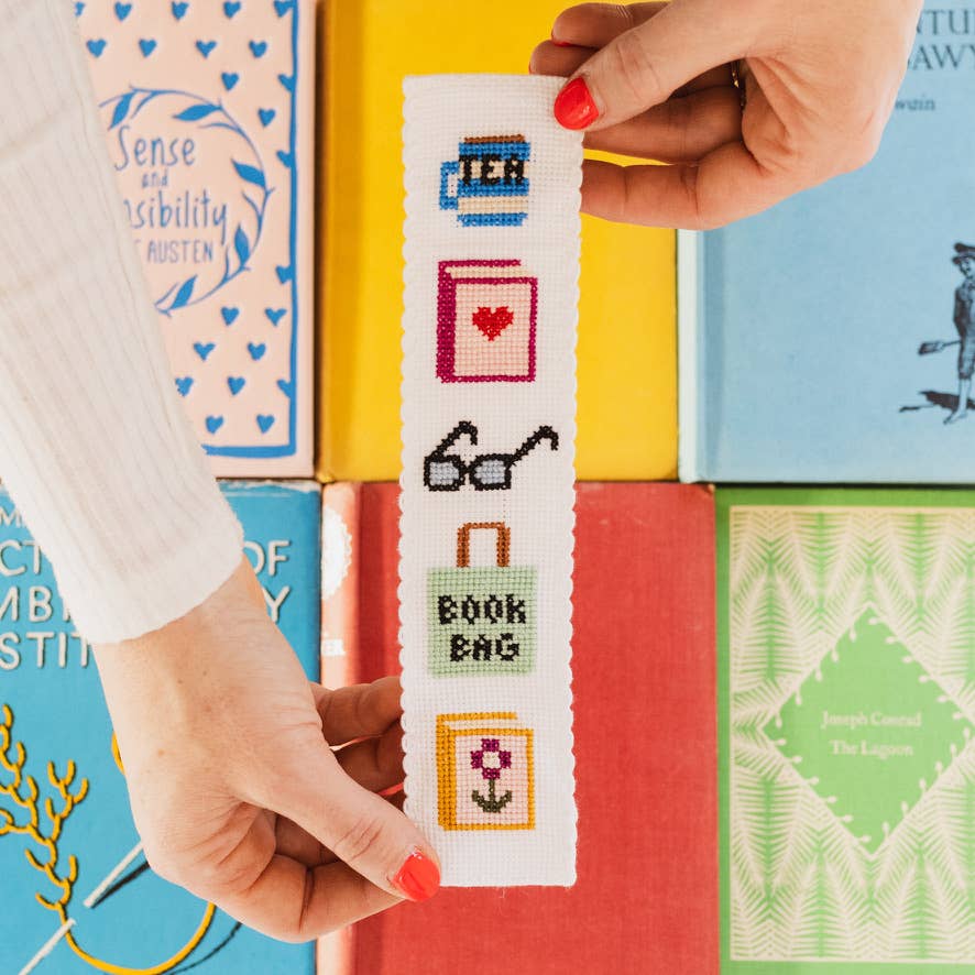 Bookish Counted Cross Stitch Bookmark Kit Beginner Friendly