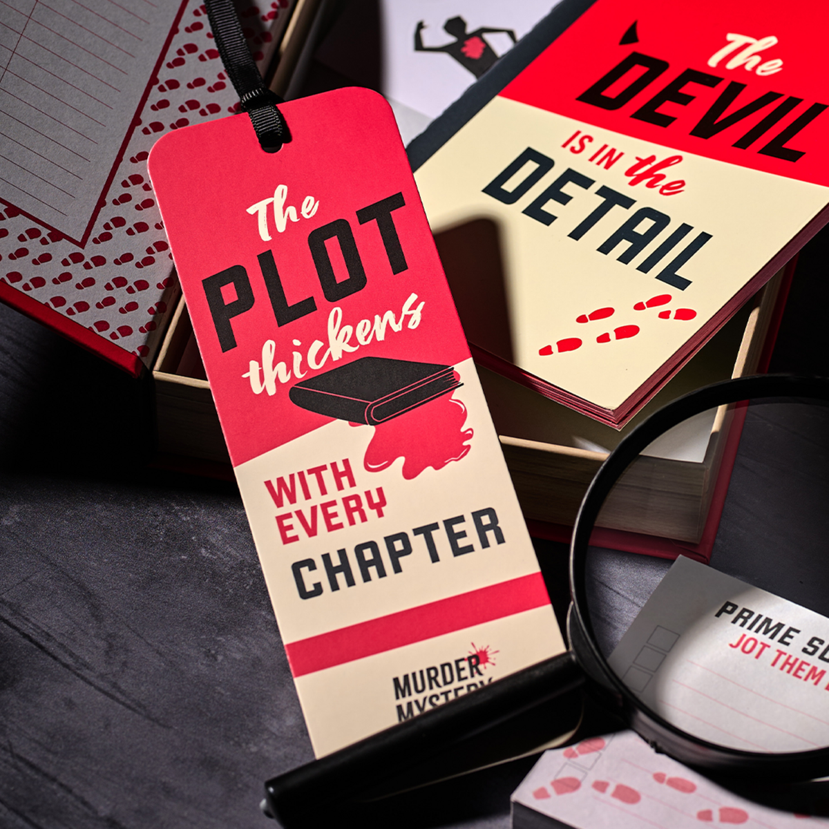 Paper Bookmark - Murder Mystery Club