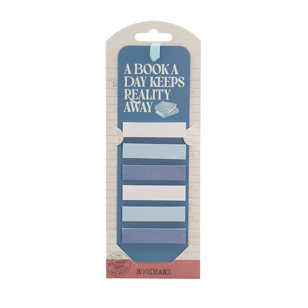 Bookmark with sticky tabs – A Book a Day Keeps Reality Away