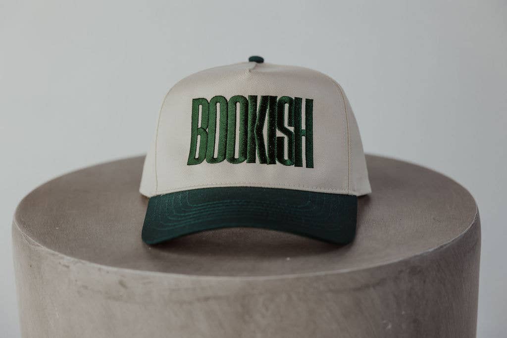 Bookish Green Vintage Embroidered Trucker Hat