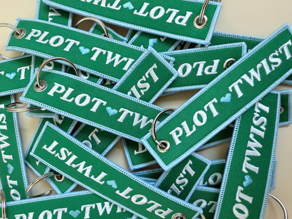 Plot Twist 📖 Bookish Pull Tag/Fabric Keychain